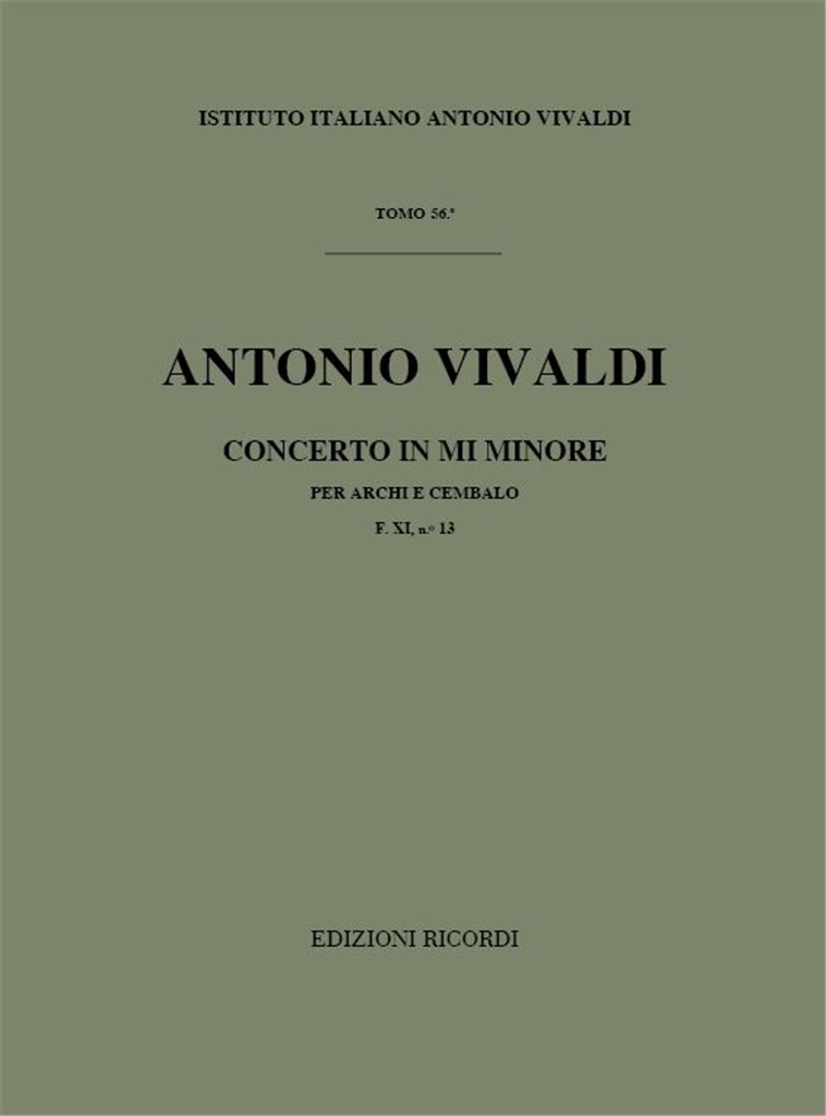 Concerti Per Archi E B.C.: In Mi Min. Rv 134